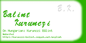 balint kurunczi business card