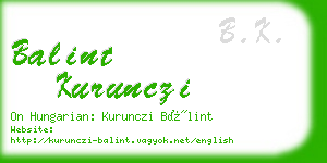 balint kurunczi business card